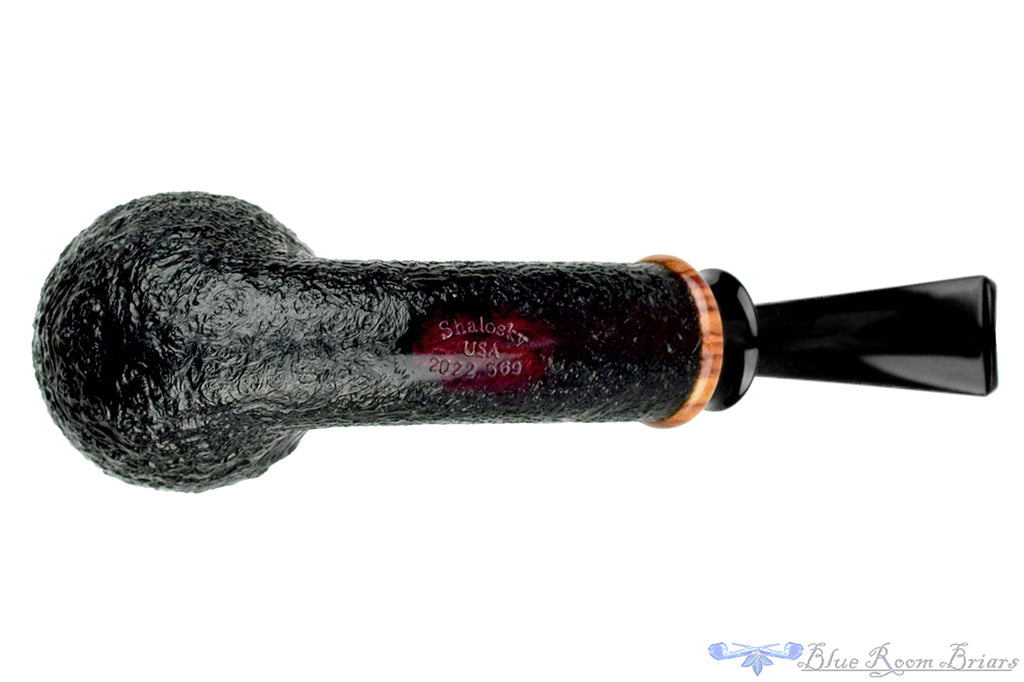 Blue Room Briars is proud to present this Bill Shalosky Pipe 569 Bent Black Blast Billiard with Tulip Wood