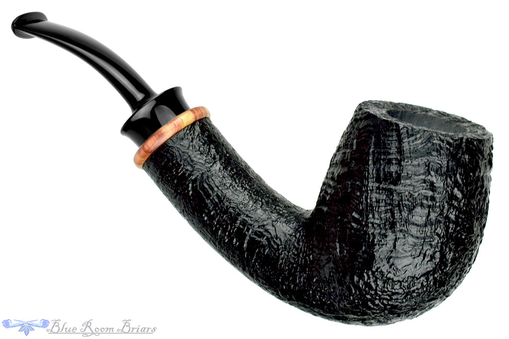 Blue Room Briars is proud to present this Bill Shalosky Pipe 569 Bent Black Blast Billiard with Tulip Wood