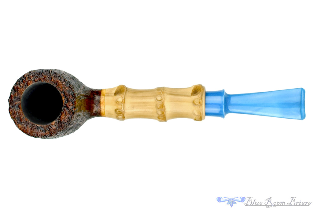 Blue Room Briars is proud to present this Bill Shalosky Pipe 566 Sandblast Billiard with Bamboo and Bakelite