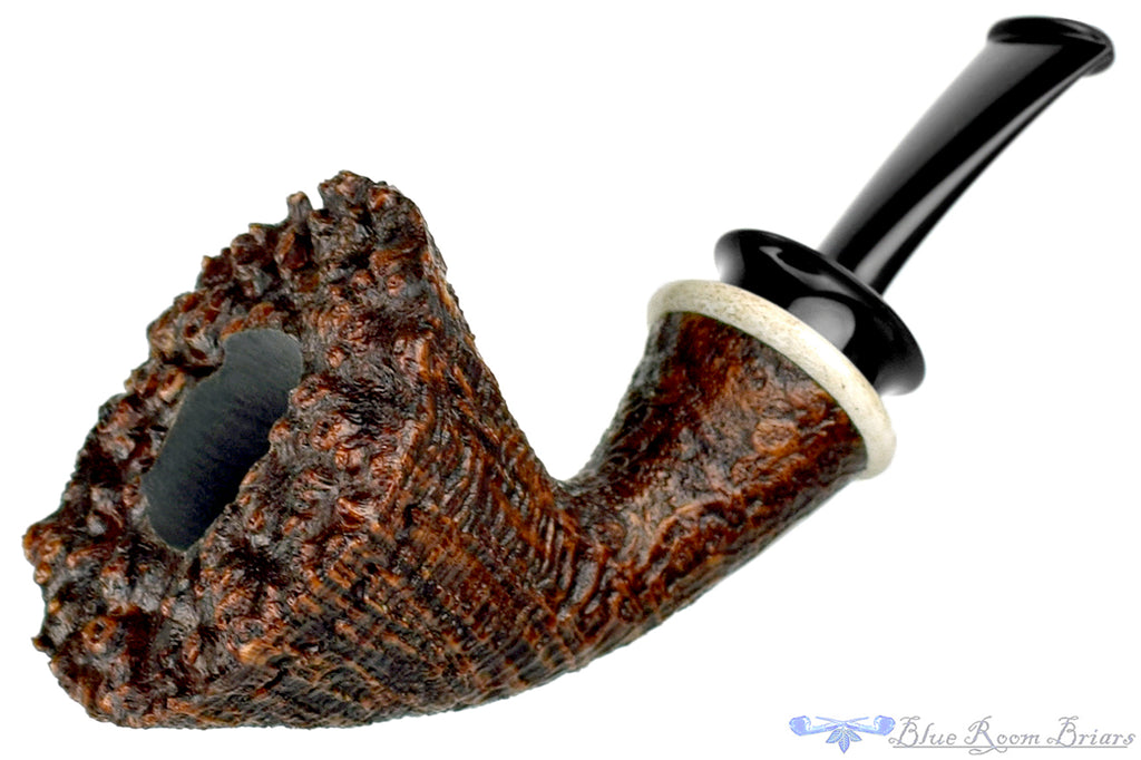Bill Shalosky Pipe 567 Sandblast Dublin with Deer Antler and Plateau