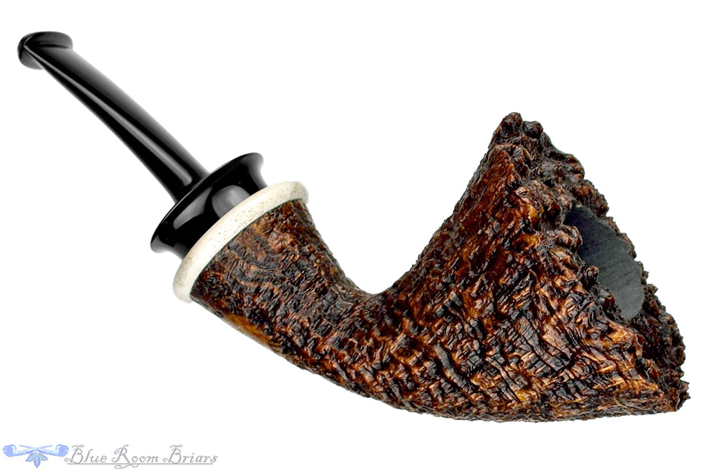 Bill Shalosky Pipe 567 Sandblast Dublin with Deer Antler and Plateau