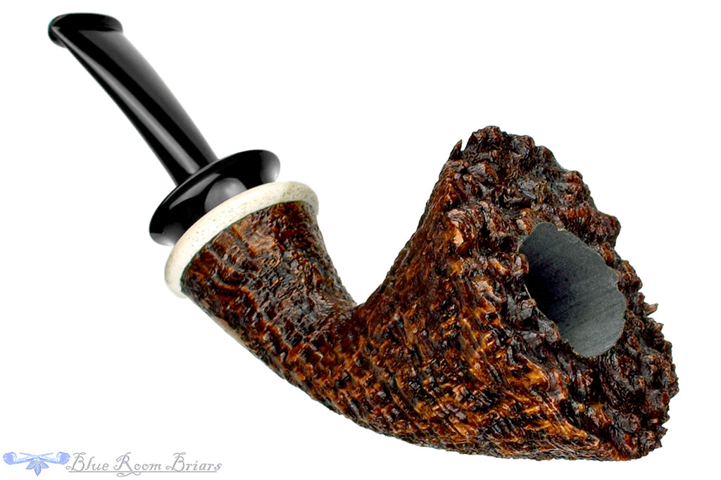 Bill Shalosky Pipe 567 Sandblast Dublin with Deer Antler and Plateau