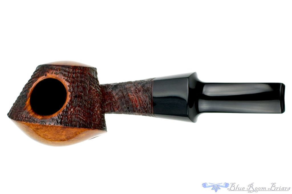 Blue Room Briars is proud to present this Jesse Jones Pipe 6220 1/8 Bent Partial Sandblast Fugu Blowfish