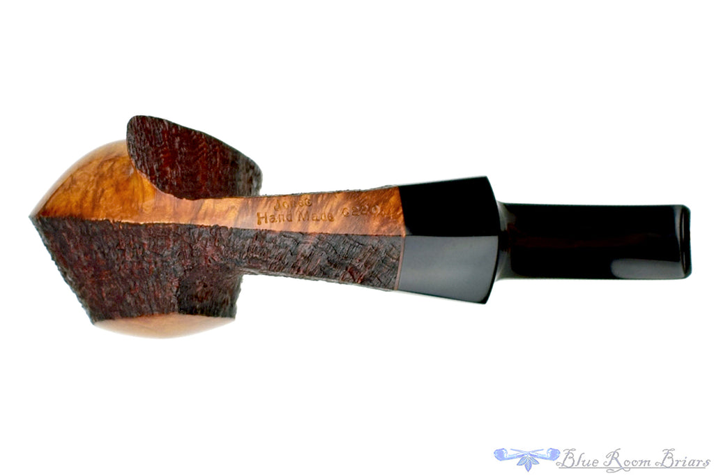 Blue Room Briars is proud to present this Jesse Jones Pipe 6220 1/8 Bent Partial Sandblast Fugu Blowfish