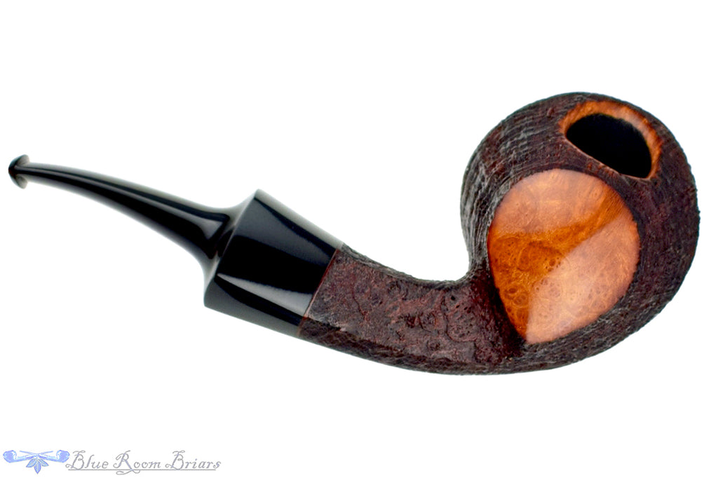 Blue Room Briars is proud to present this Jesse Jones Pipe 6220 1/8 Bent Partial Sandblast Fugu Blowfish