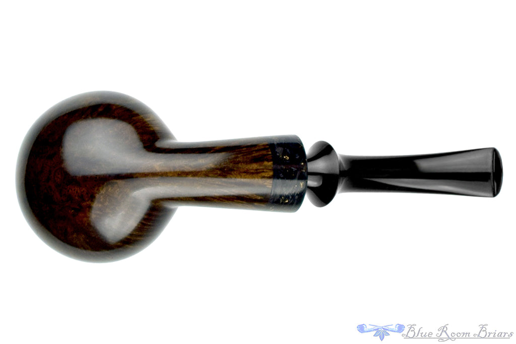 Blue Room Briars is proud to present this Marinko Neralić Pipe Bent Tomato with Carbon Fiber, Gold Flake, and Plateau
