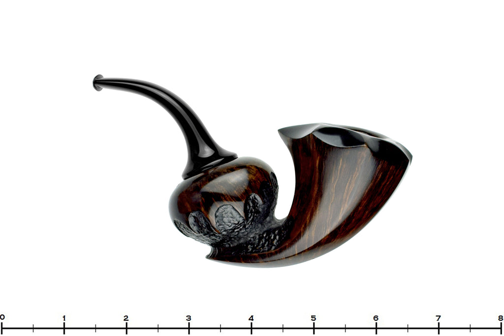 Blue Room Briars is proud to present this Marinko Neralić Pipe Bent Partial Rusticated Paneled Reverse Calabash