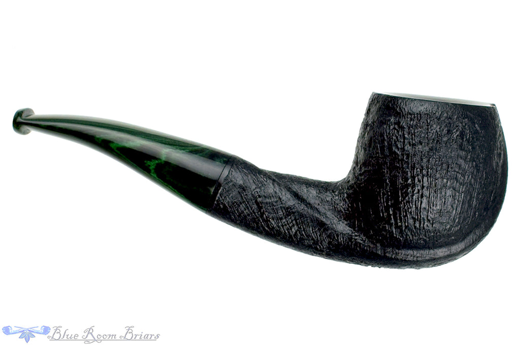 Blue Room Briars is proud to present this Colin Rigsby Pipe 1/4 Bent Black Blast Twisted Apple with Brindle