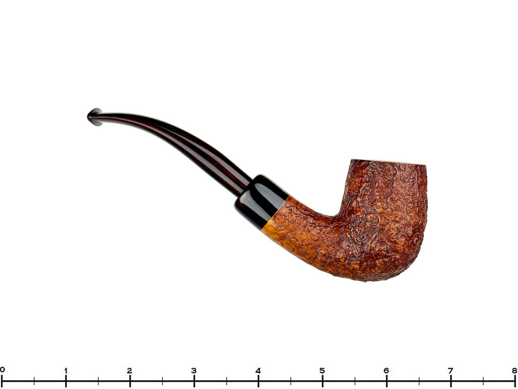 Jesse Jones Pipe 1/4 Bent Sandblast Billiard with Buffalo Horn and Military Mount at Blue Room Briars