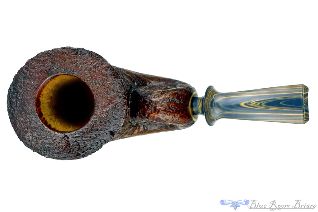 Blue Room Briars is proud to present this Bill Walther Pipe Ring Blast Nautilus with Brindle and Military Mount