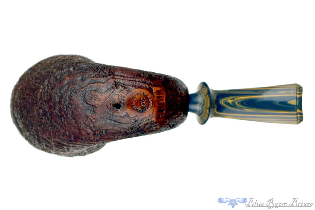 Blue Room Briars is proud to present this Bill Walther Pipe Ring Blast Nautilus with Brindle and Military Mount