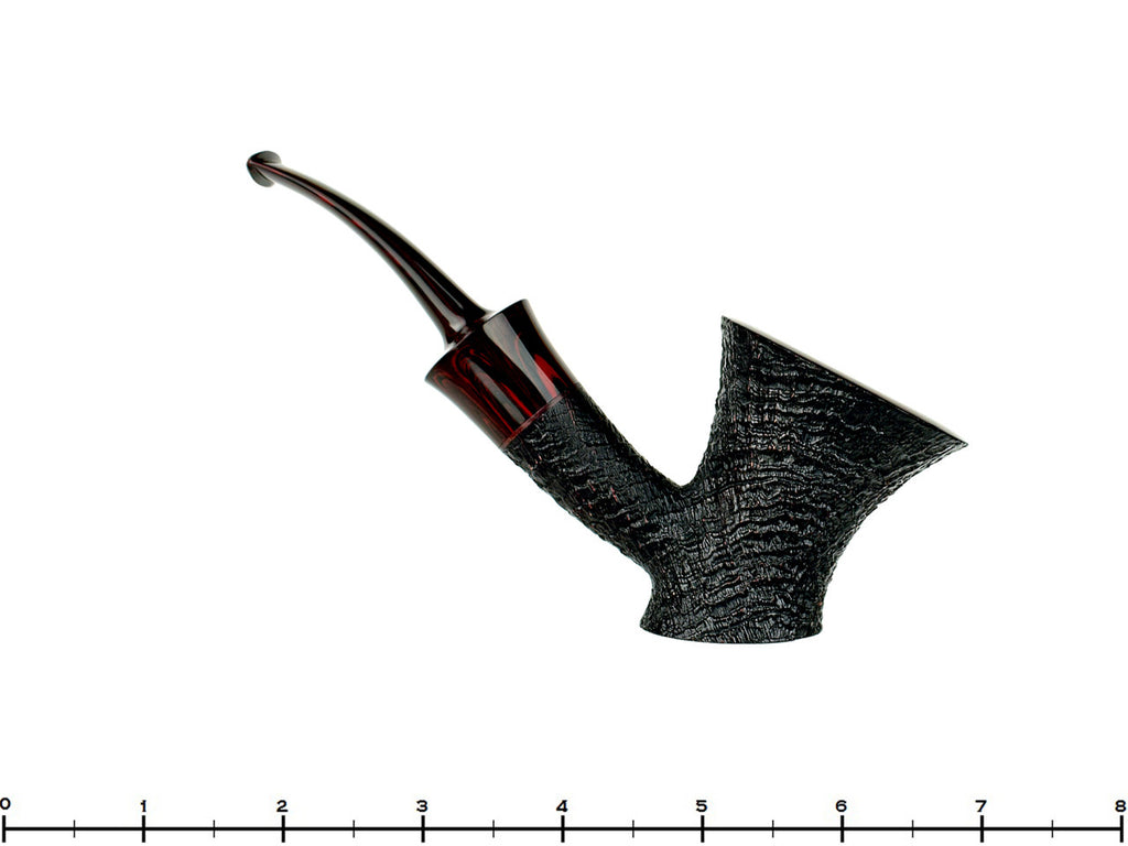 Jesse Jones Pipe Black Blast Bent Cherrywood with Smooth Rim