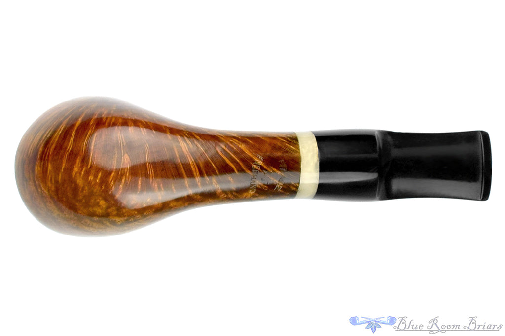 Blue Room Briars is proud to present this Ron Smith Pipe "Mason" Spot Carved Horn with Acrylic