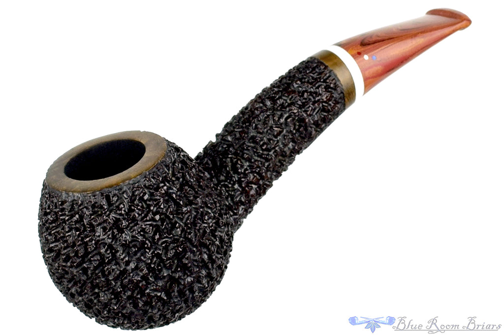 Dr. Bob Pipe (PPP) Rusticated Hawkbill with Acrylic and Brindle
