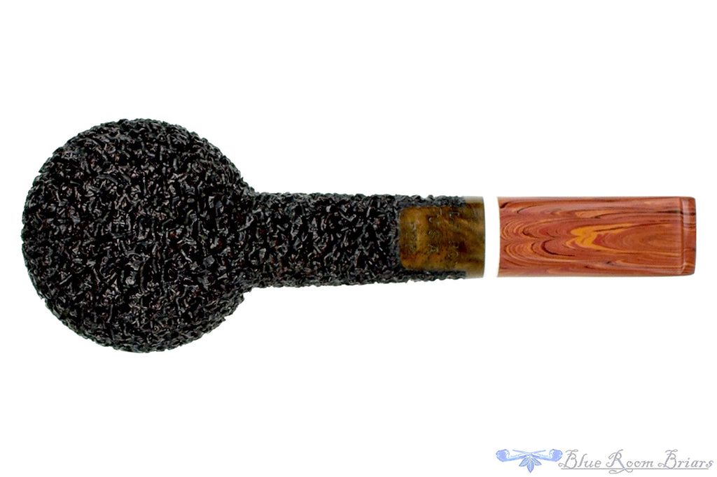 Dr. Bob Pipe (PPP) Rusticated Hawkbill with Acrylic and Brindle
