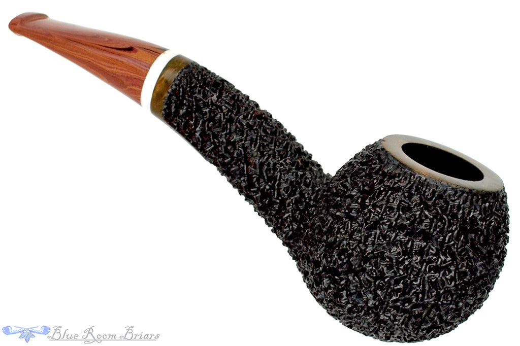 Dr. Bob Pipe (PPP) Rusticated Hawkbill with Acrylic and Brindle
