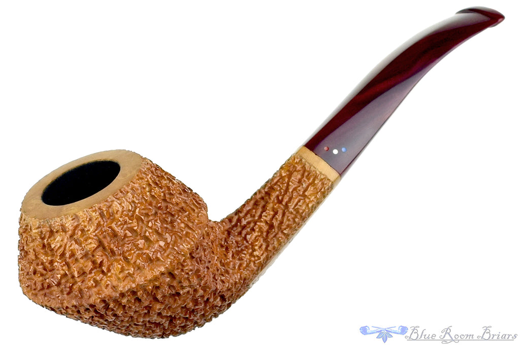 Blue Room Briars is proud to present this Dr. Bob Pipe (PPP) Bent Rusticated Bulldog