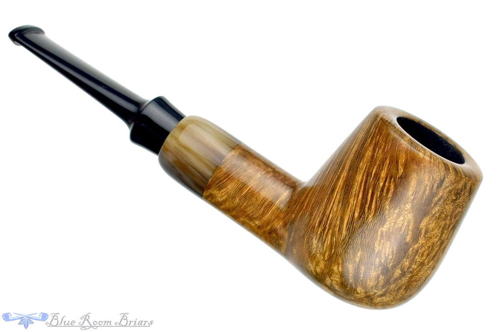 Blue Room Briars is proud to present this Jerry Crawford Pipe Smooth Brandy with Ox Horn