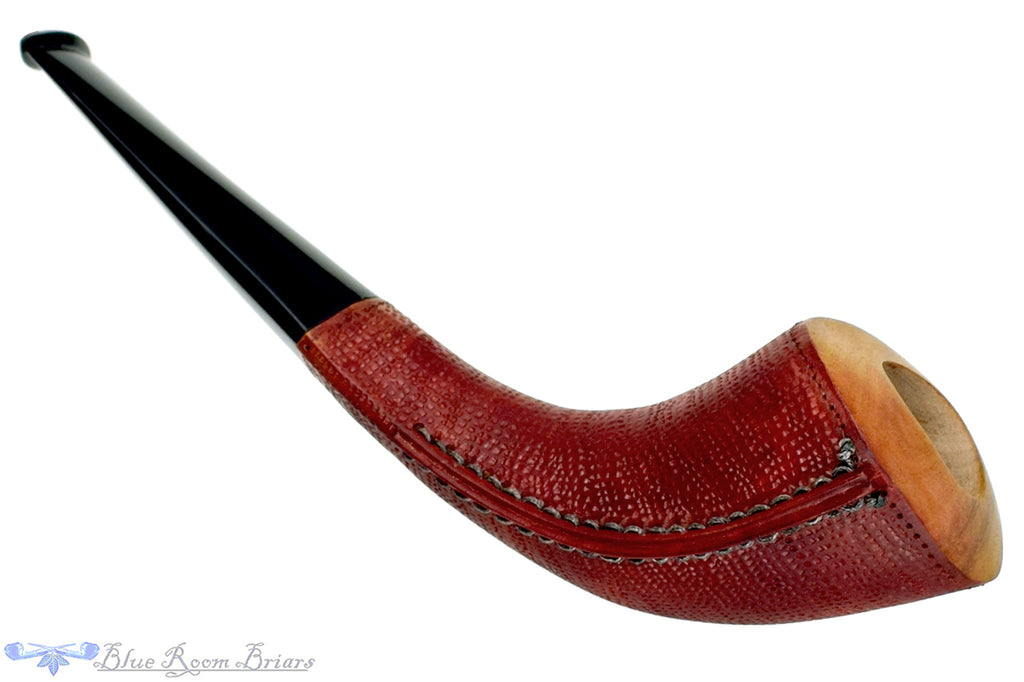 Blue Room Briars is proud to present this Alexa Pipe by Dragomir Aleksic Olive Wood Carved Horn