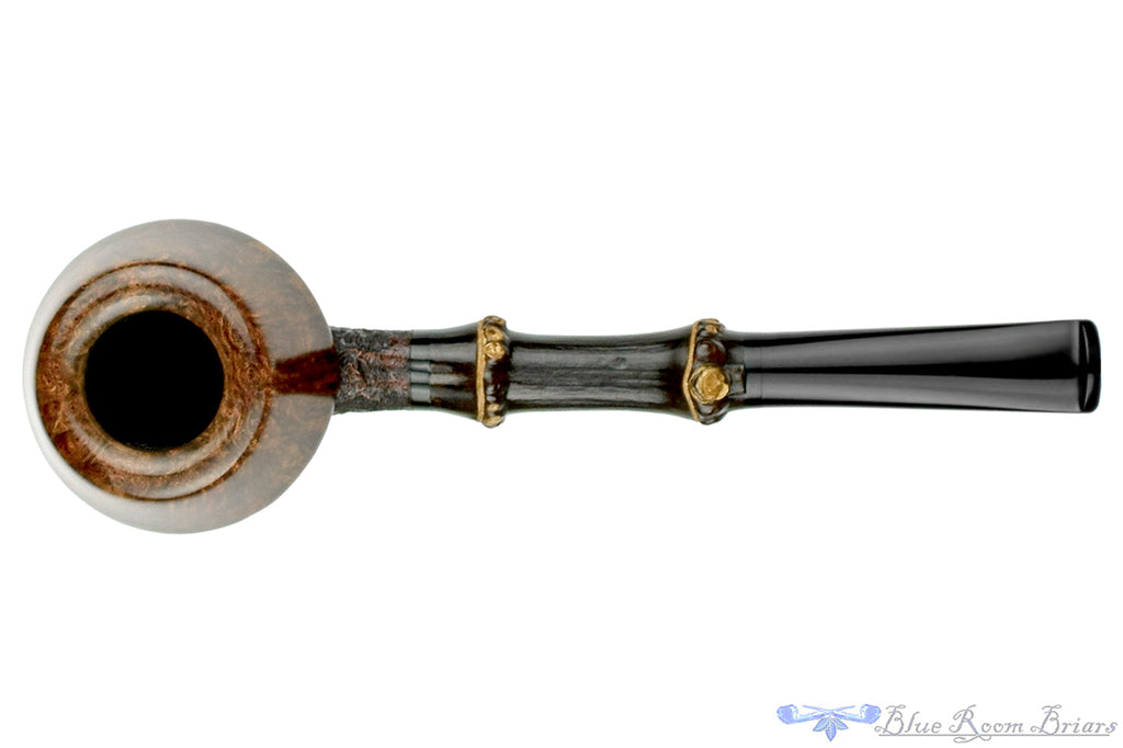 Blue Room Briars is proud to present this Doug Finlay Pipe Partial Blast Rhodesian with Dark Bamboo