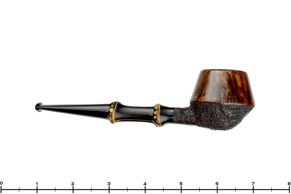 Blue Room Briars is proud to present this Doug Finlay Pipe Partial Blast Rhodesian with Dark Bamboo