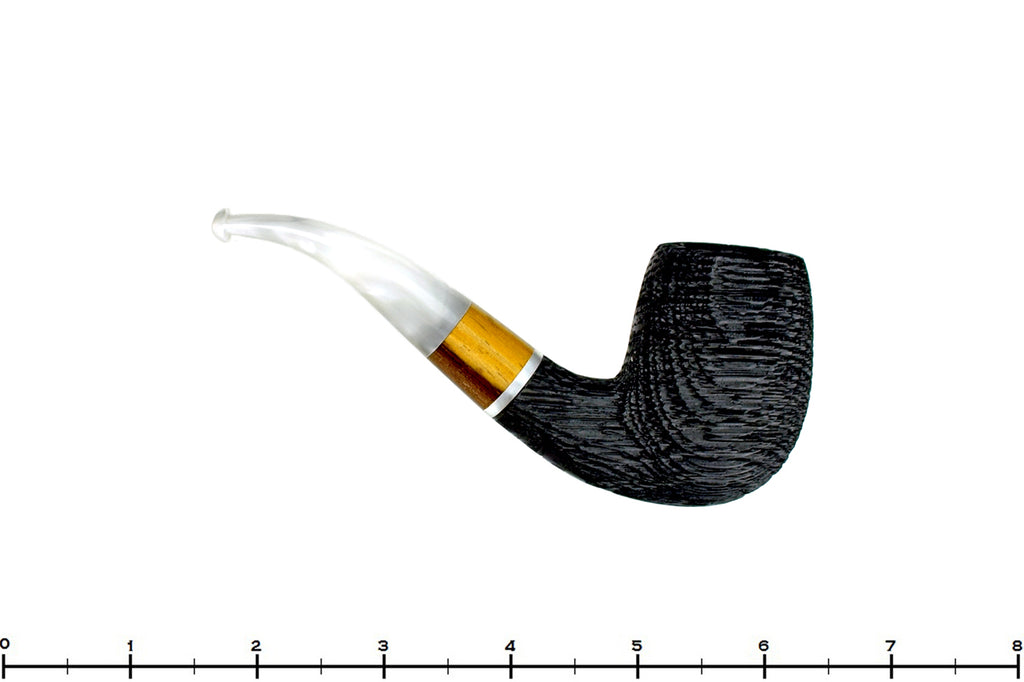 Blue Room Briars is proud to present this Ian Nicol Pipe 1/4 Bent Sandblast Morta Billiard with Ironwood and Acrylic
