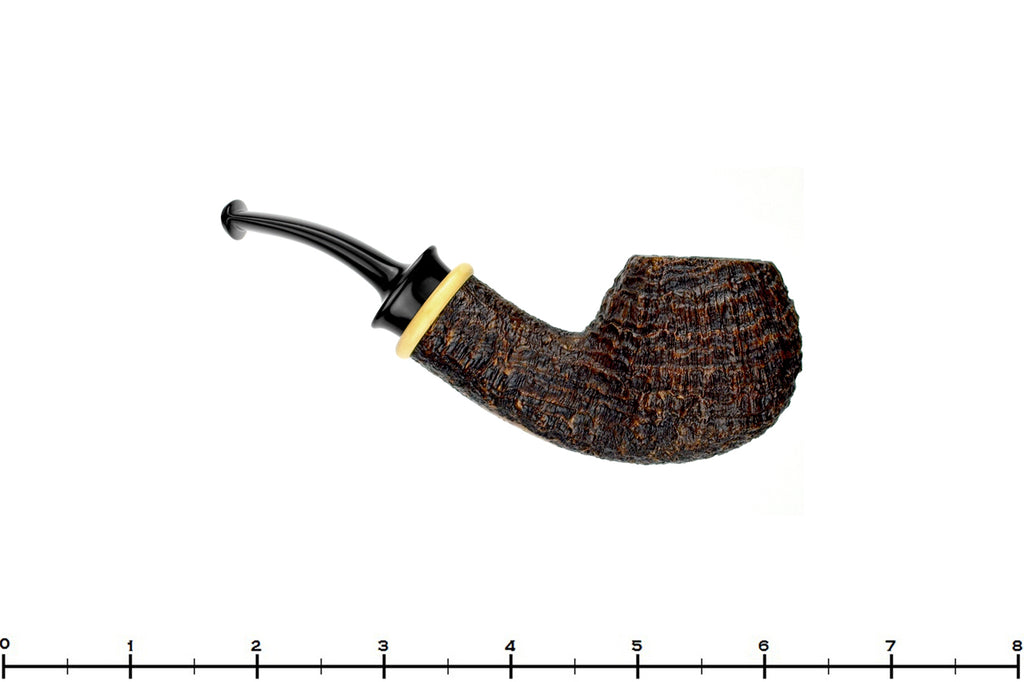 Blue Room Briars is proud to present this Bill Shalosky Pipe 611 Bent Ring Blast Apple with Boxwood