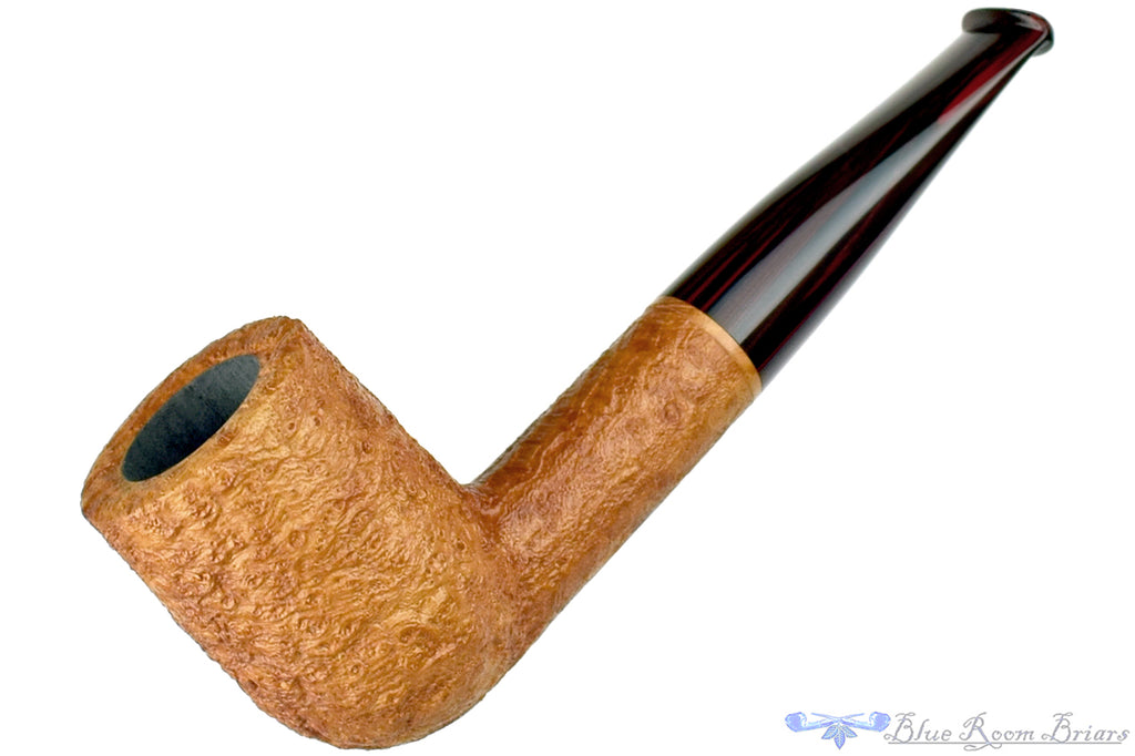 Blue Room Briars is proud to present this Bill Shalosky Pipe 607 Tan Blast Billiard with Cumberland Brindle