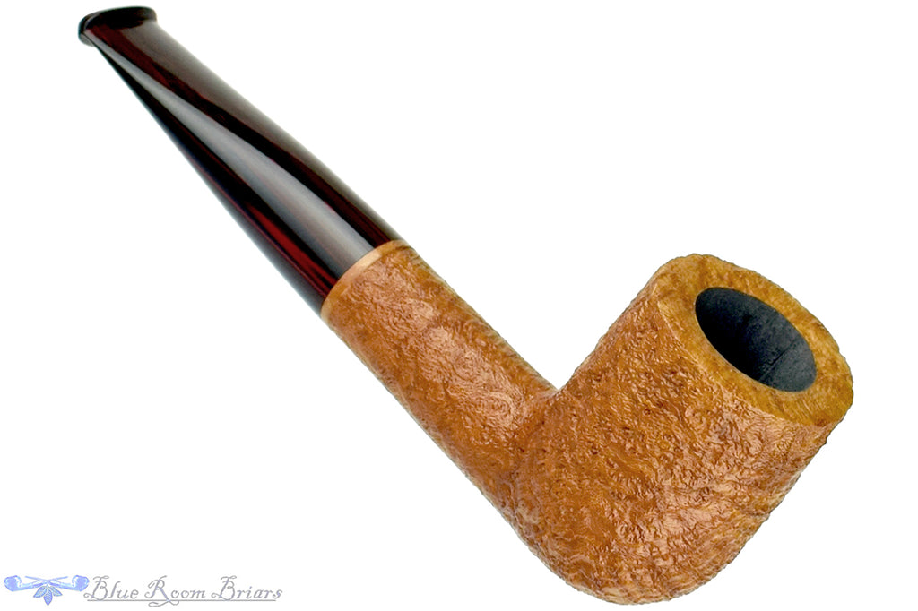 Blue Room Briars is proud to present this Bill Shalosky Pipe 607 Tan Blast Billiard with Cumberland Brindle