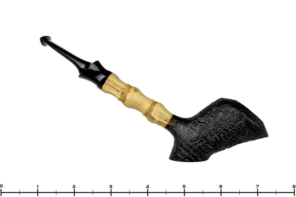 Blue Room Briars is proud to present this Dirk Heinemann Pipe Black Blast Cherrywood with Buddha Bamboo