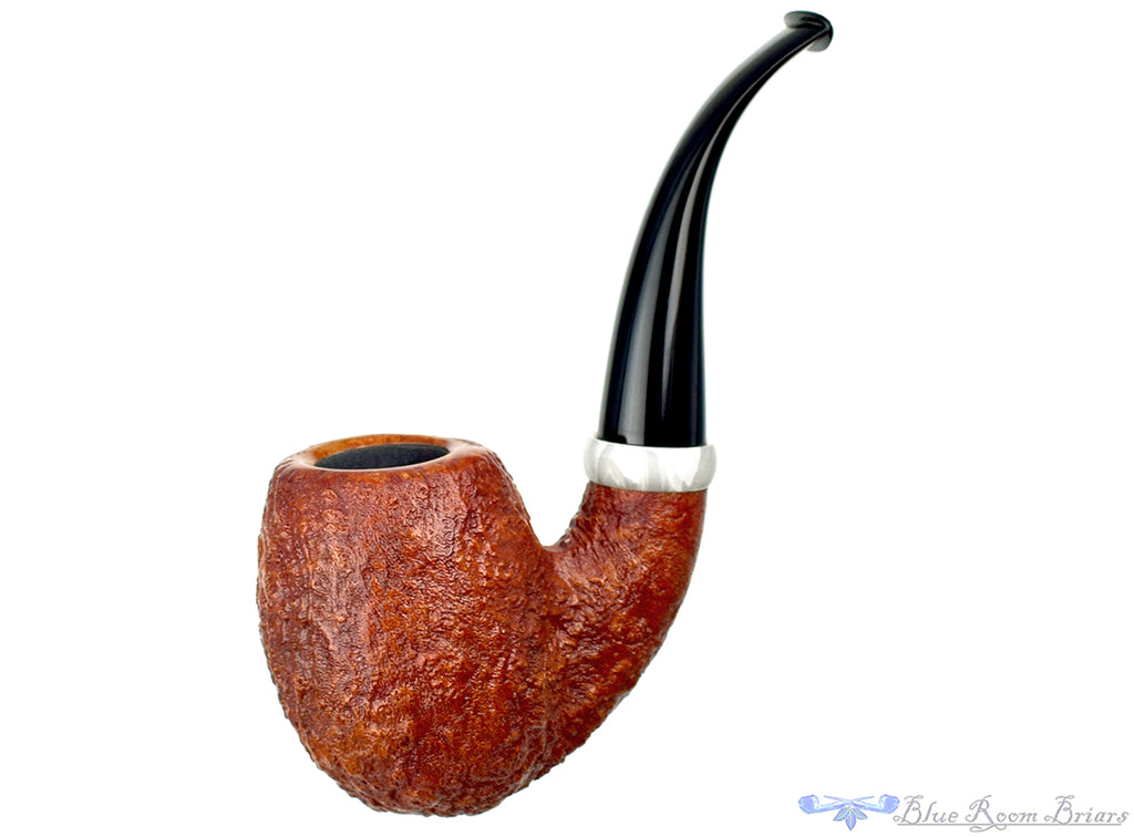 Nate King Pipe 603 Mid-Contrast Sandblast Reverse Calabash Royal Egg with Bakelite