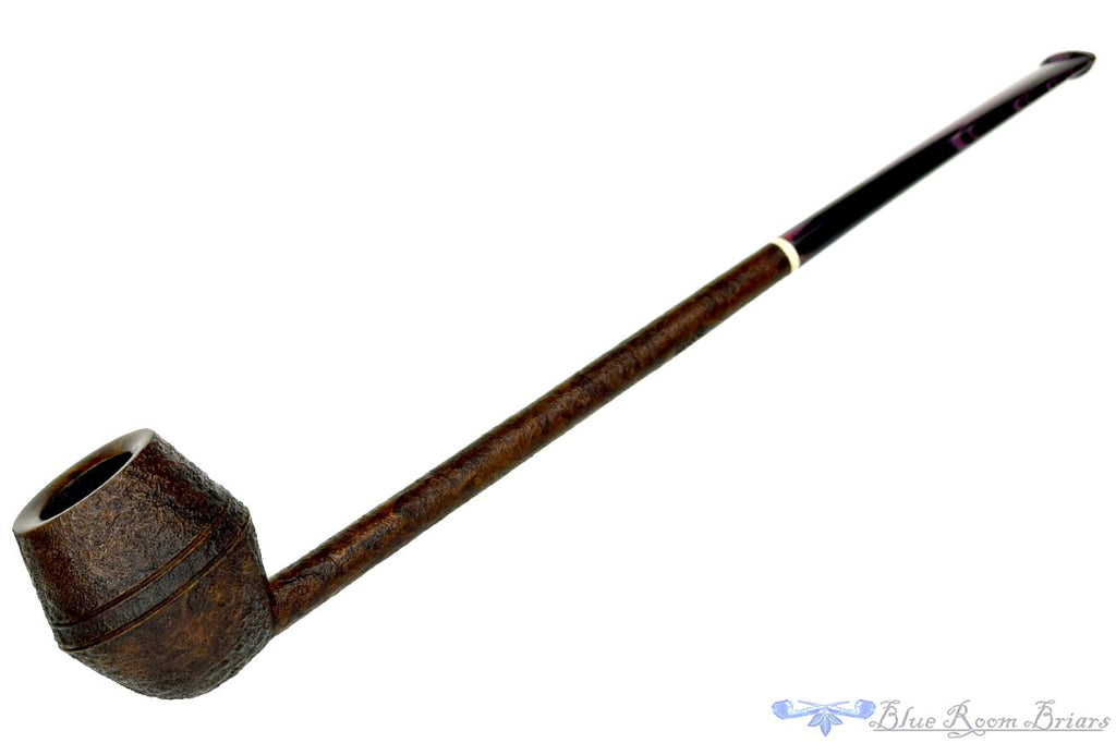 Blue Room Briars is proud to present this Scottie Piersel Pipe "Scottie" Sandblast Extra Long Pencil Shank Rhodesian with Faux Ivory Accent