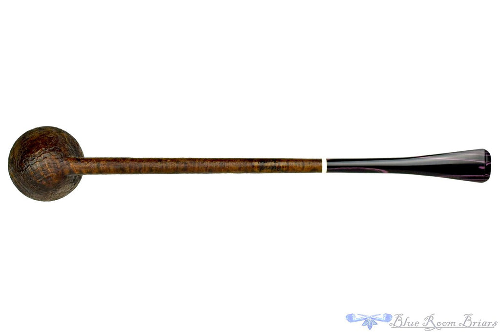 Blue Room Briars is proud to present this Scottie Piersel Pipe "Scottie" Sandblast Extra Long Pencil Shank Rhodesian with Faux Ivory Accent