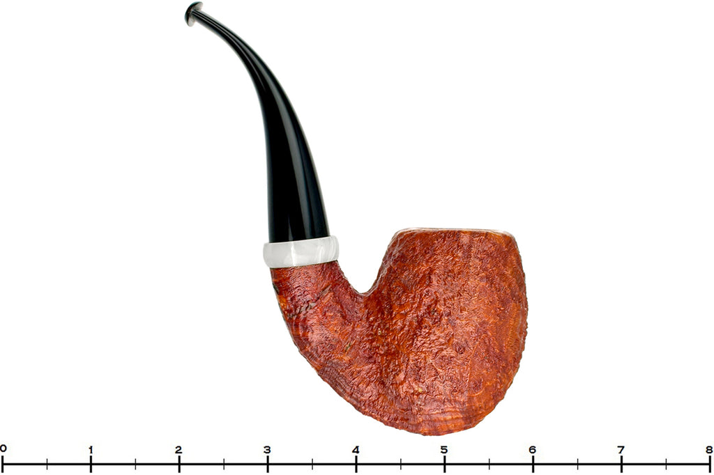 Blue Room Briars is proud to present this Nate King Pipe 603 Mid-Contrast Sandblast Reverse Calabash Royal Egg with Bakelite
