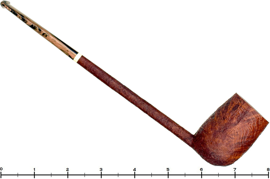 Blue Room Briars is proud to present this Scottie Piersel Pipe "Scottie" Sandblast Extra Long Pencil Shank Billiard with Faux Ivory Accent