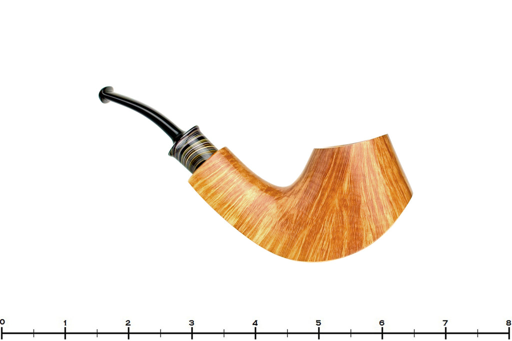 Blue Room Briars is proud to present this Bill Shalosky Pipe 431 1/2 Bent Natural Volcano with Fordite