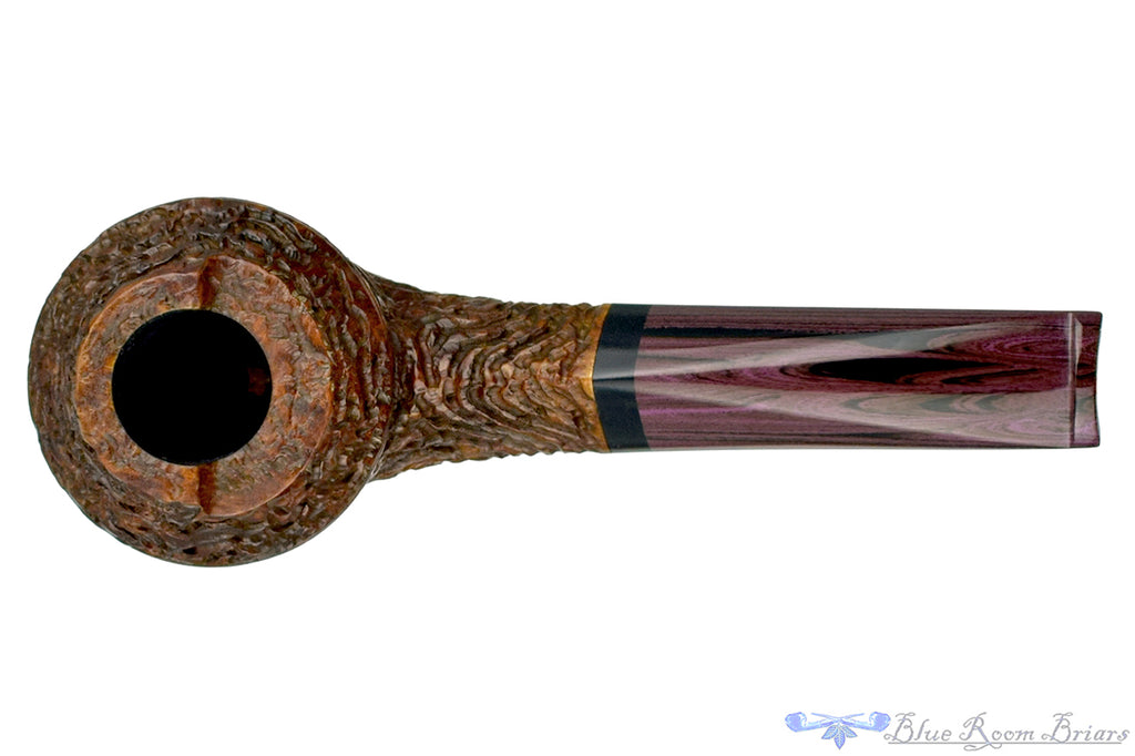 Blue Room Briars is proud to present this Andrea Gigliucci Pipe Carved 1/8 Bent Windscreen Bulldog with Ebony and Brindle