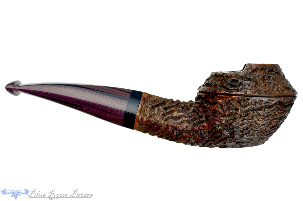 Andrea Gigliucci Pipe Carved 1/8 Bent Windscreen Bulldog with Ebony and Brindle