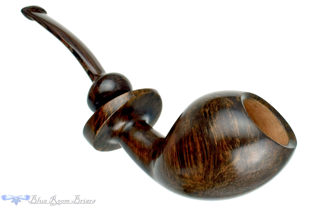 Blue Room Briars is proud to present this Andrey Kharitonov Pipe Pear with Brass and Brindle