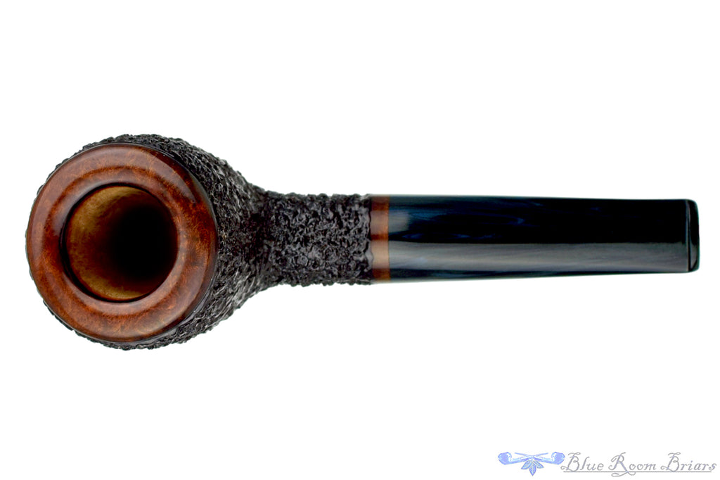 Blue Room Briars is proud to present this Todd Harris Pipe Large Rusticated Pot with Blue Brindle