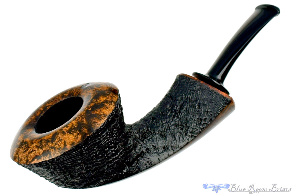 Blue Room Briars is proud to present this David Huber Pipe Partial Sandblast Rhodesian