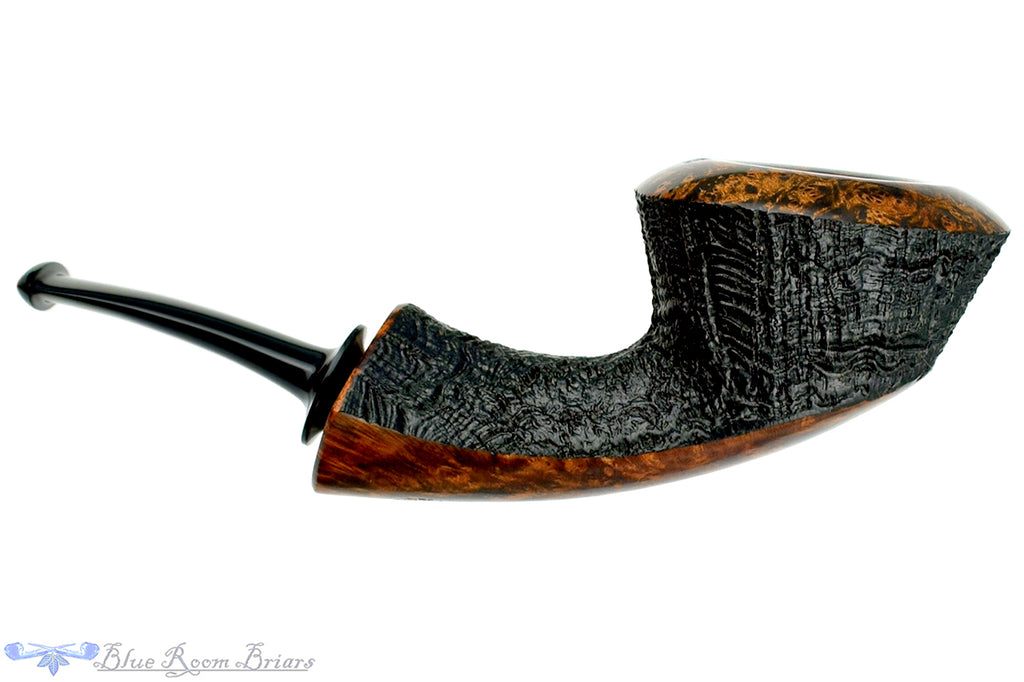 Blue Room Briars is proud to present this David Huber Pipe Partial Sandblast Rhodesian