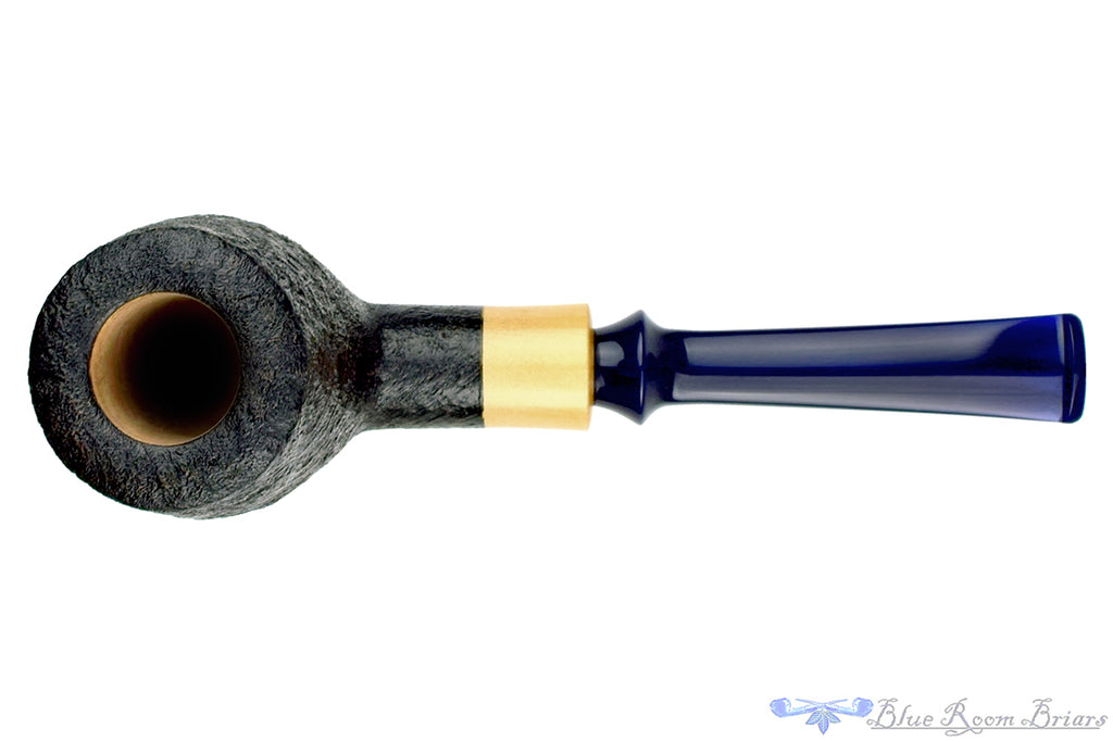 Blue Room Briars is proud to present this Doug Finlay Pipe Large Black Blast Billiard with Boxwood and Blue Stem