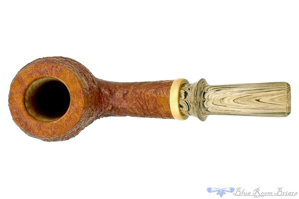Blue Room Briars is proud to present this Bill Walther Pipe Tan Blast Bent Egg Sitter with Boxwood and Sand Brindle