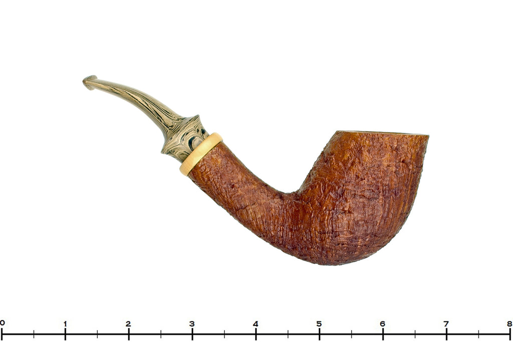 Blue Room Briars is proud to present this Bill Walther Pipe Tan Blast Bent Egg Sitter with Boxwood and Sand Brindle