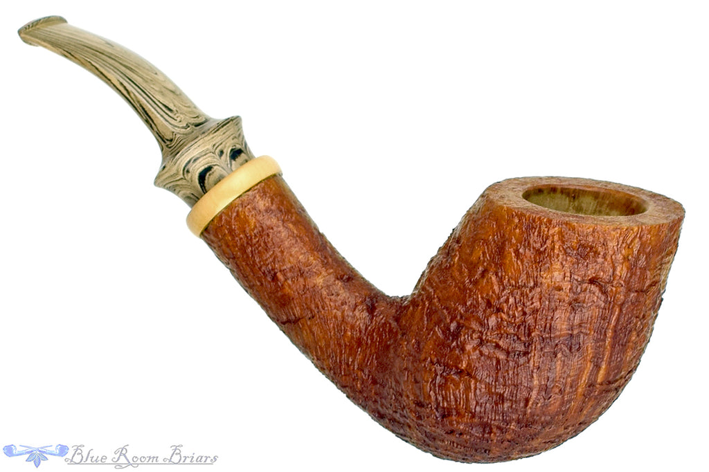 Blue Room Briars is proud to present this Bill Walther Pipe Tan Blast Bent Egg Sitter with Boxwood and Sand Brindle