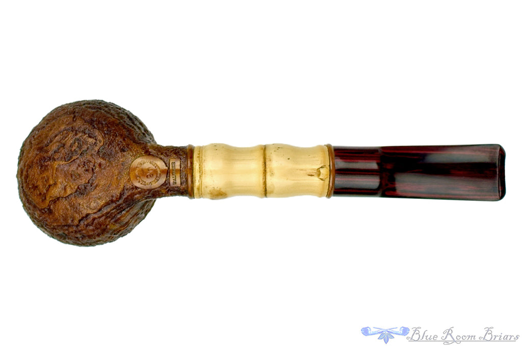 Blue Room Briars is proud to present this Bill Walther Large Sandblast Billiard with Buddha Bamboo and Brindle