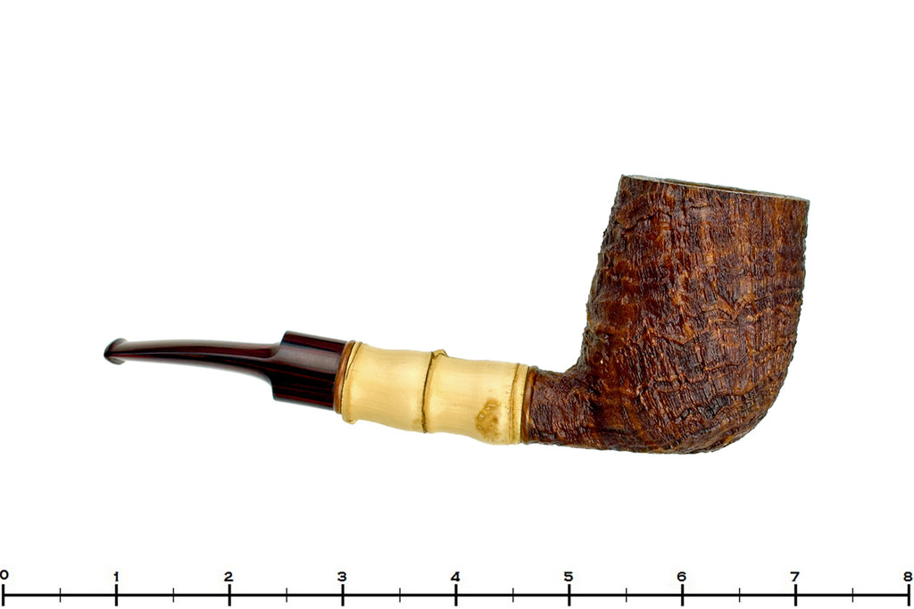 Blue Room Briars is proud to present this Bill Walther Large Sandblast Billiard with Buddha Bamboo and Brindle