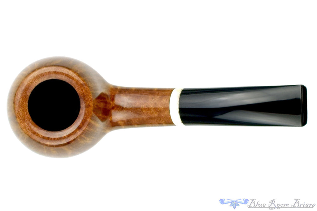 Blue Room Briars is proud to present this Brian Madsen Pipe Smooth Bent Apple with Camel Bone