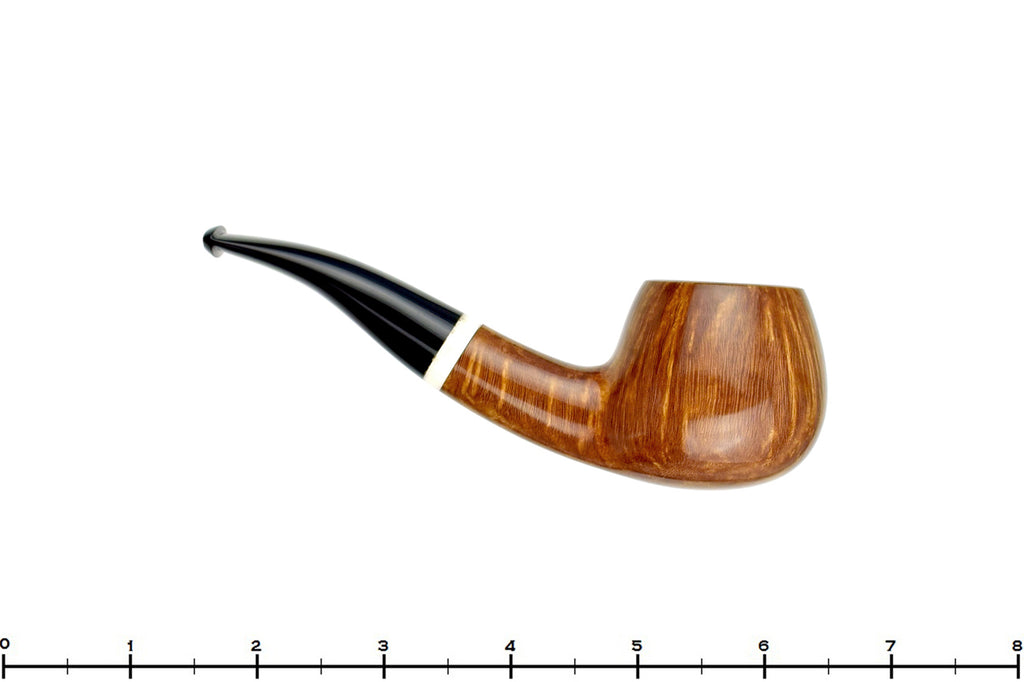 Blue Room Briars is proud to present this Brian Madsen Pipe Smooth Bent Apple with Camel Bone